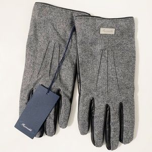 Faconnable Lambskin and Cashmere Driving Gloves Rubens 5 926Smoke - Size 9.5
